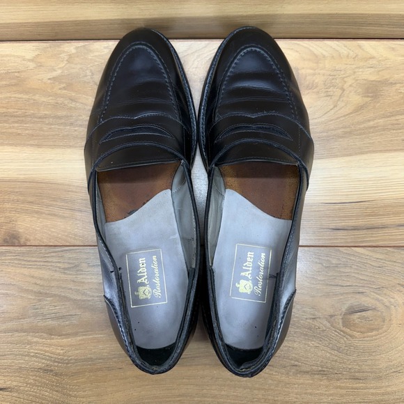 Alden Restoration Full Strap Penny Loafers 10 B/D Black Leather Dress 681 main image 7